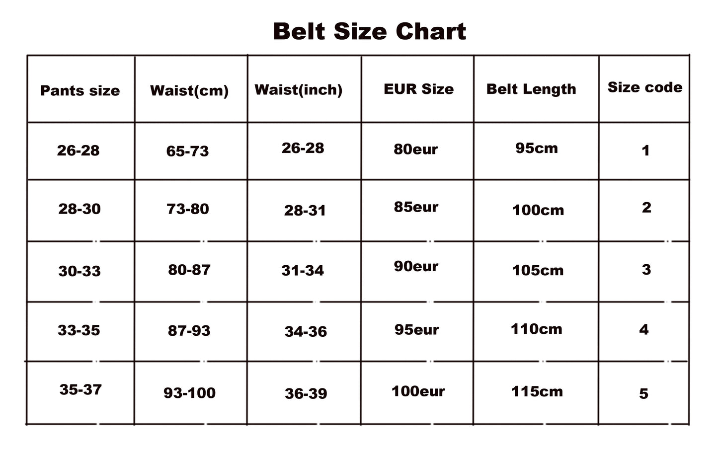 2cm Square Buckle Black Leather Belt