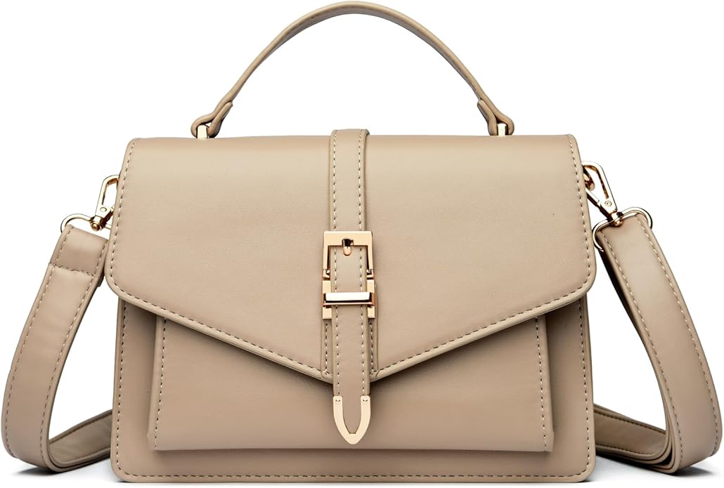 Leather Shoulder Bag with Crossbody Strap
