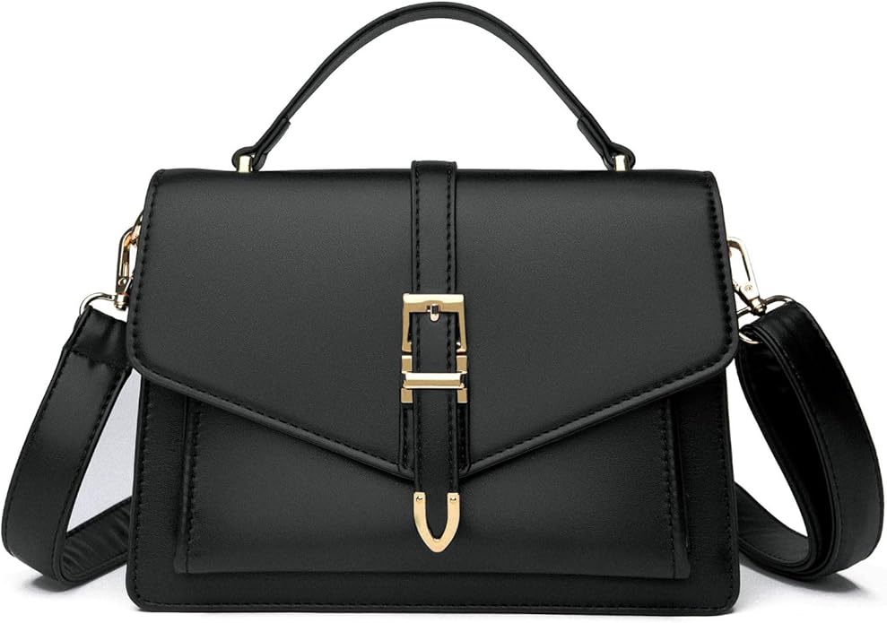 Leather Shoulder Bag with Crossbody Strap