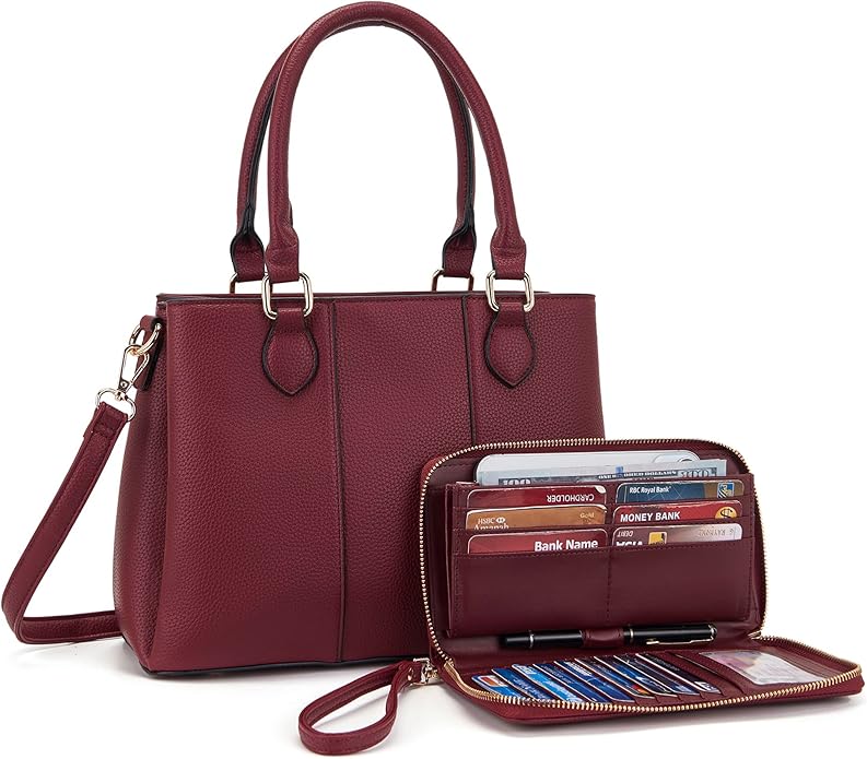 Structured Medium Bag + Wallet Set