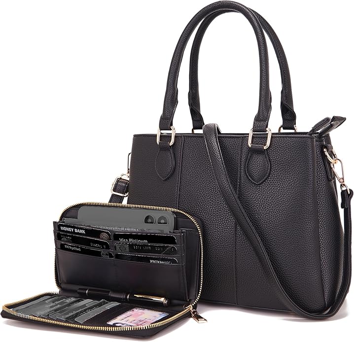 Structured Medium Bag + Wallet Set