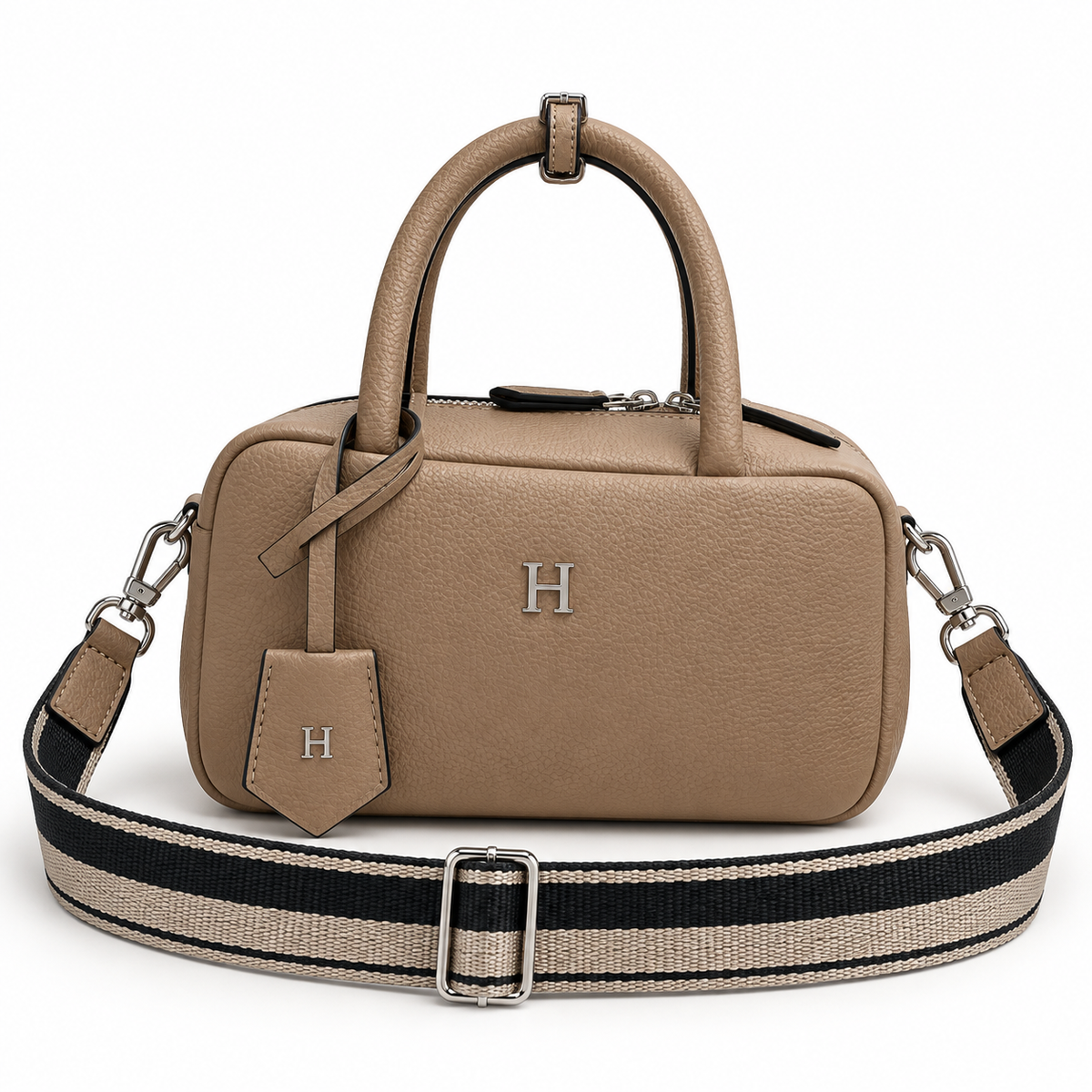 Long Rectangle Leather Bag on Strap