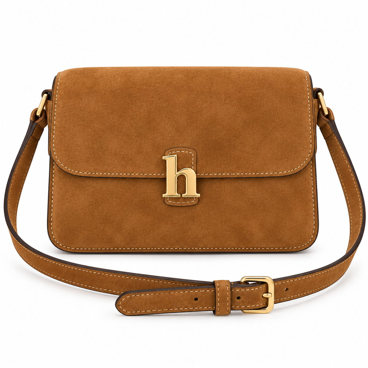 Suede Flap Crossbody Bag