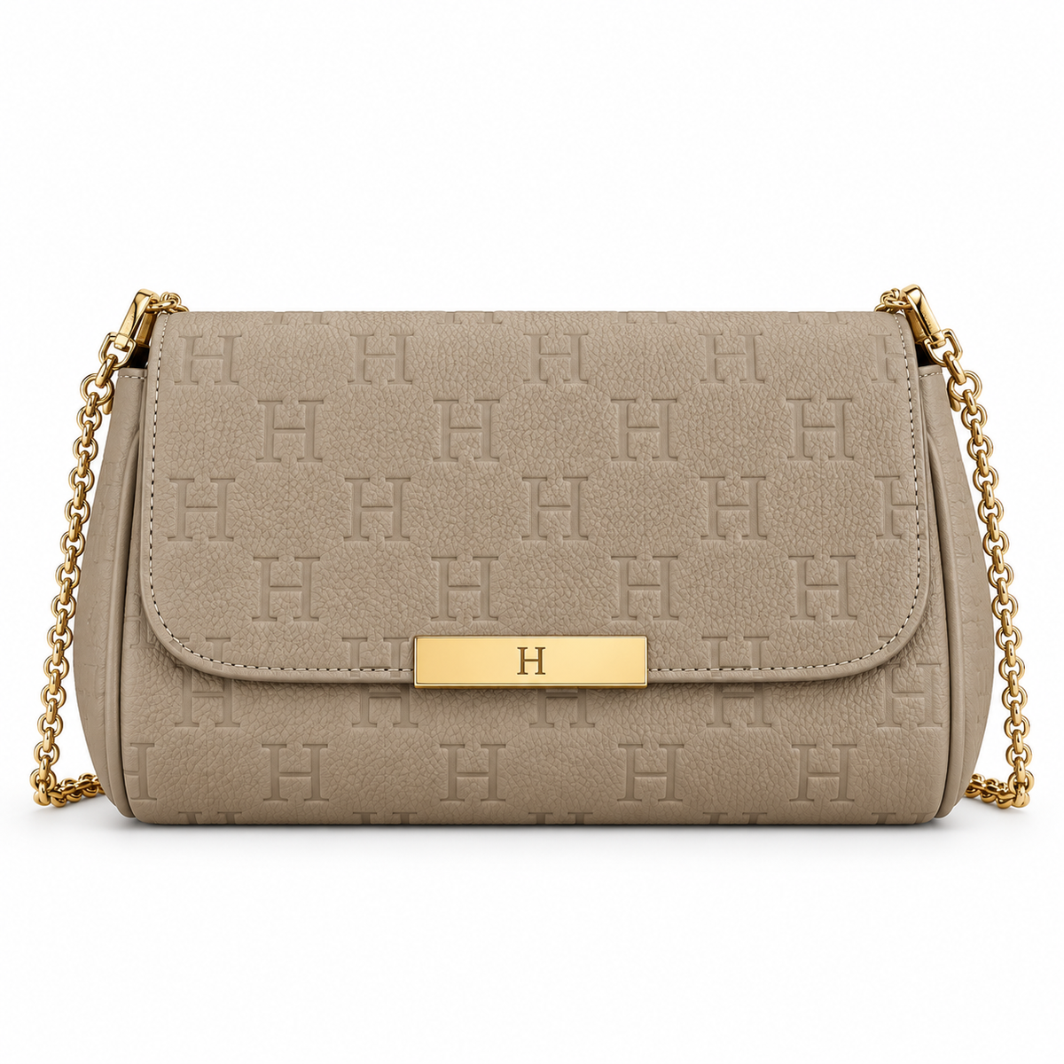 Small Leather Imprint Chain Bag