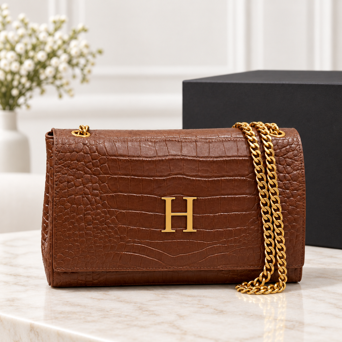 Reversible Leather & Suede Medium Katie Bag