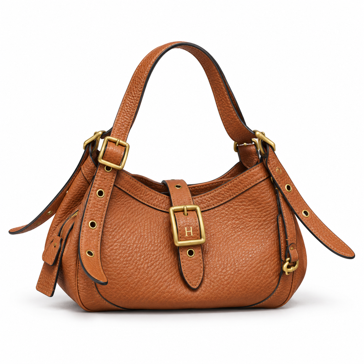 Leather Buckle Tote Bag