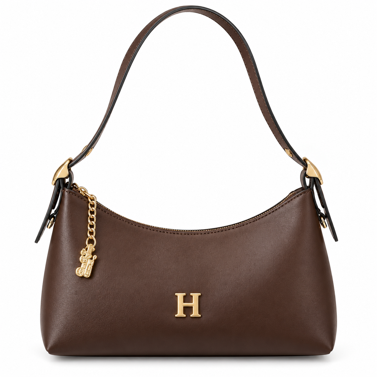 Leather Charm Shoulder Bag