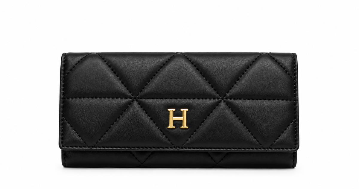 Long Motif Leather Wallet