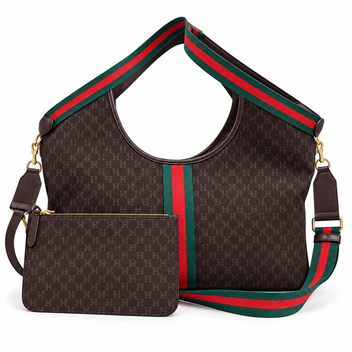 Large Suede Stripe Tote
