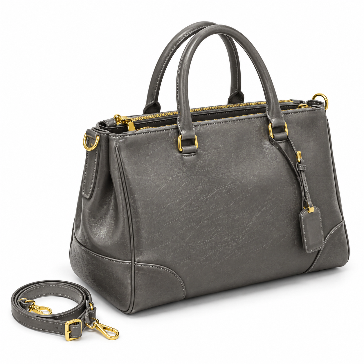 Leather Satchel Shopping Tote