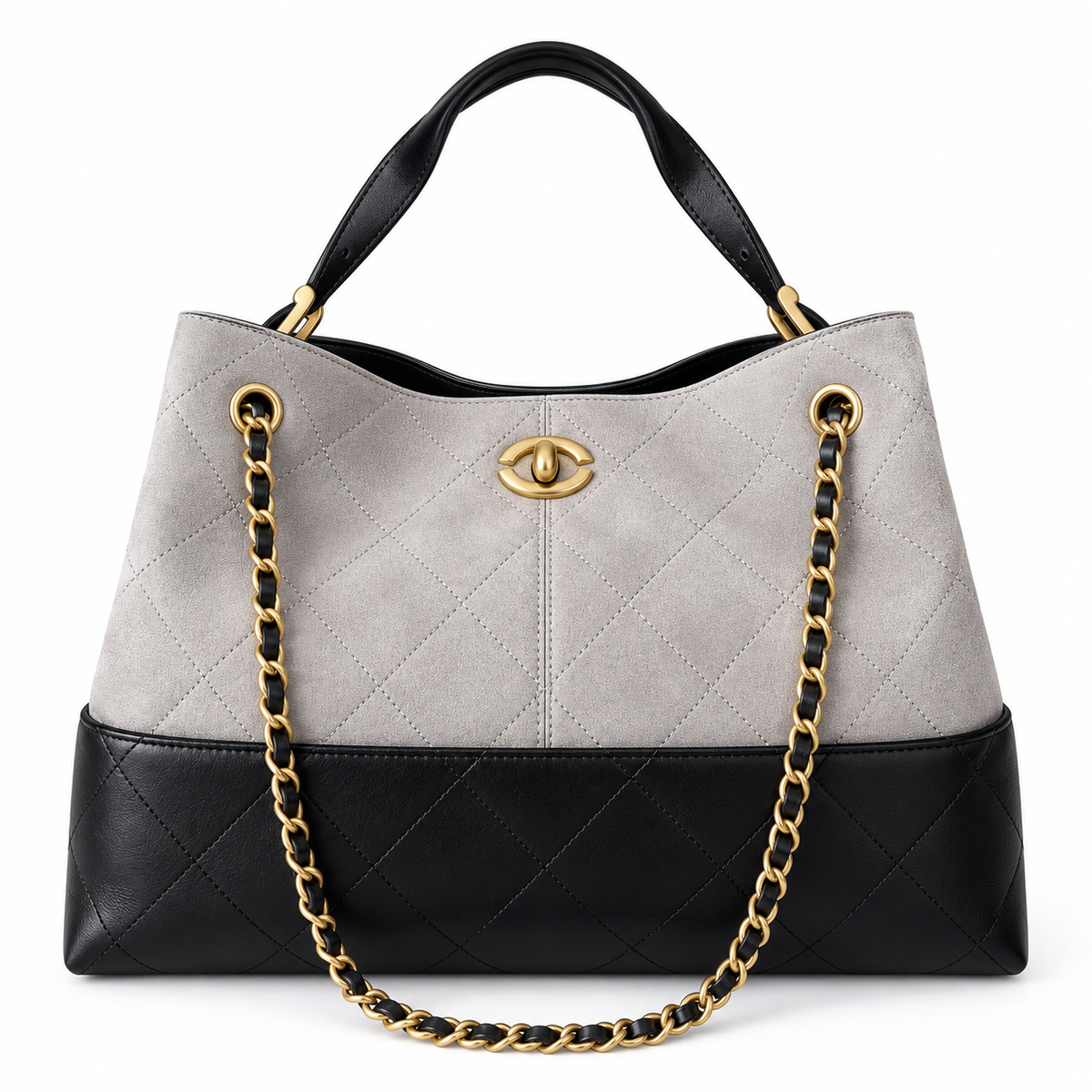 Suede & Leather Hobo Tote