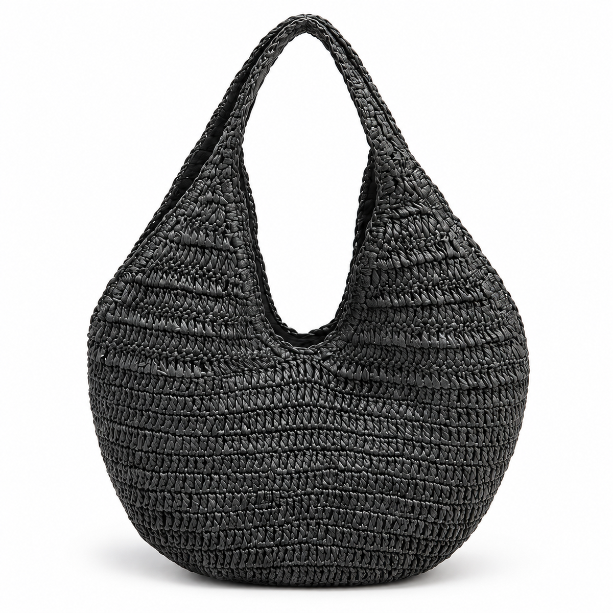 Slouchy Woven Raffia Shoulder Tote