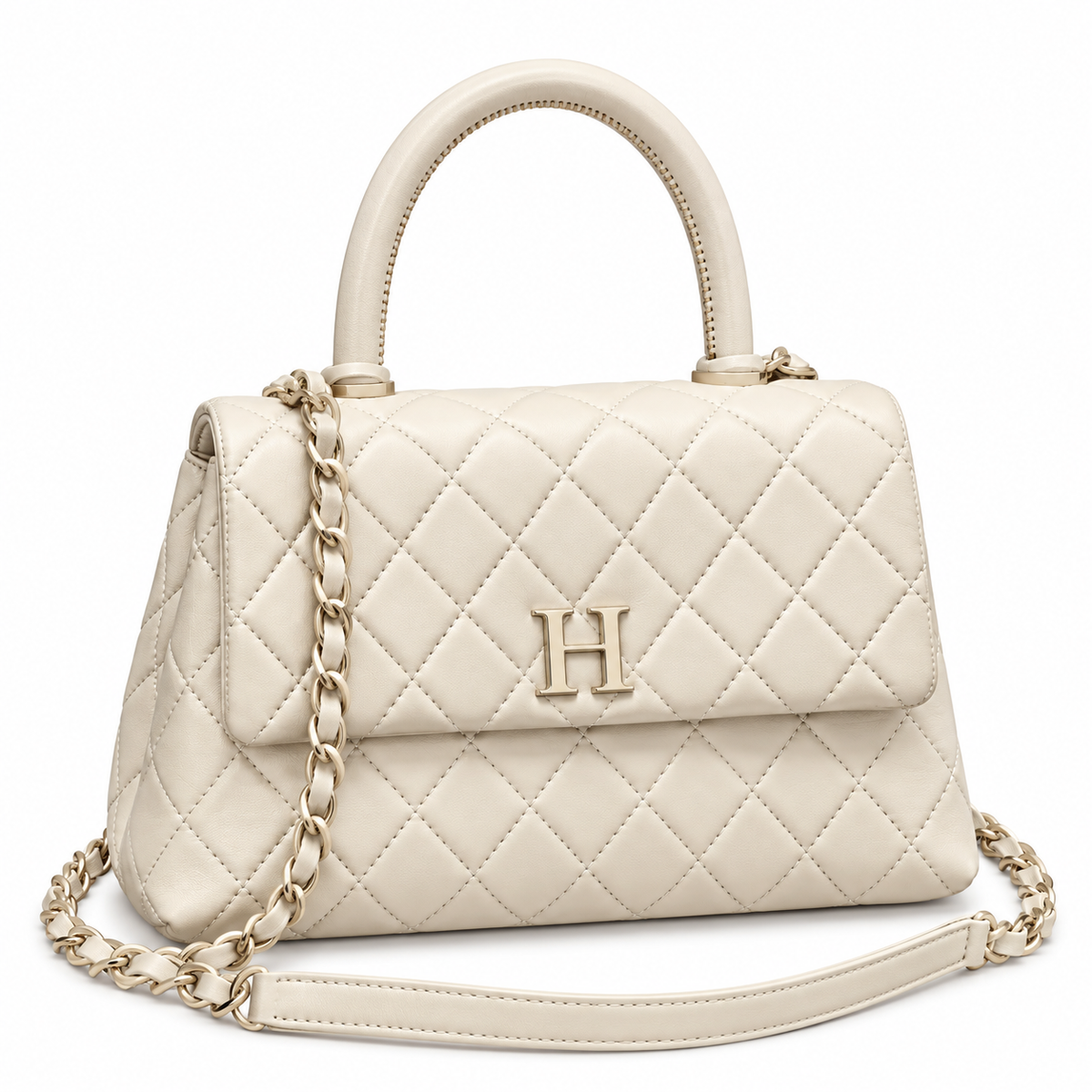 Colored Hardware Top-Handle Purse