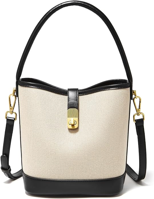 Canvas Emblem Bucket Bag