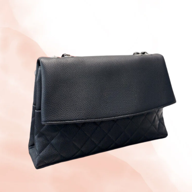 Quilted Leather Flap Shoulder Bag