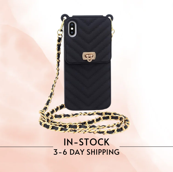 Quilted Grained Leather Vertical Flap Purse