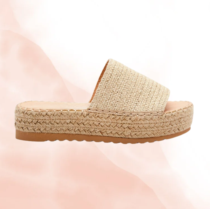 Raffia Platform Slides