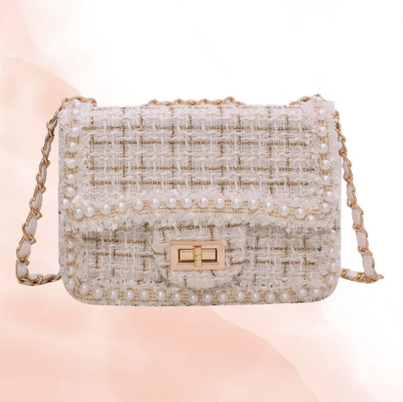 Mini Pearl Tweed Purse