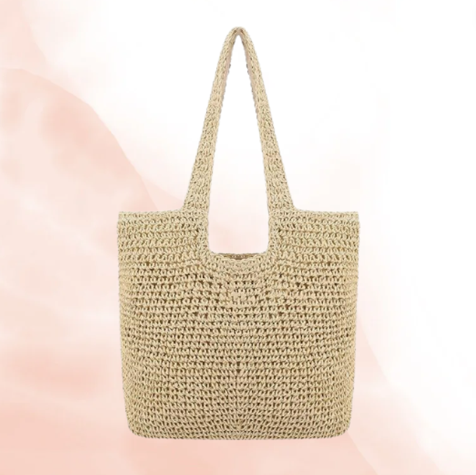Rectangle Raffia Tote Bag