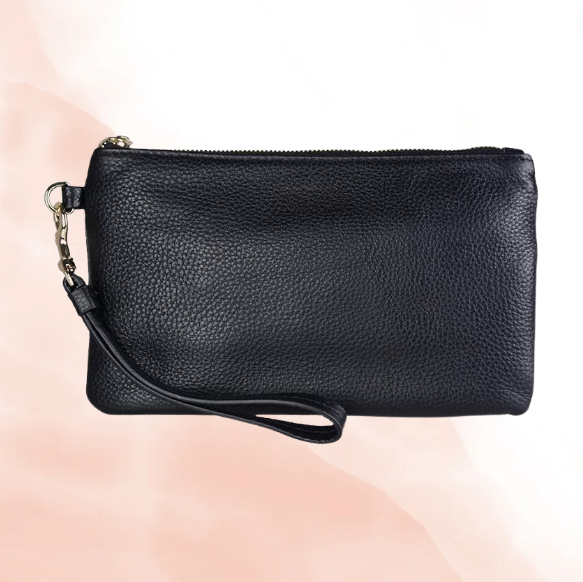 Printed Pebbled Leather Wristlet