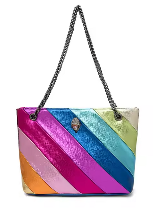 Colorful Canvas Lock Top Tote
