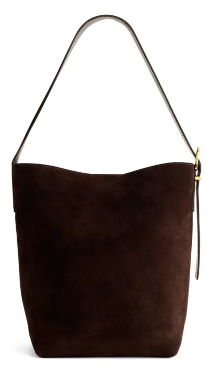 Brown Bucket Bag with Pouch