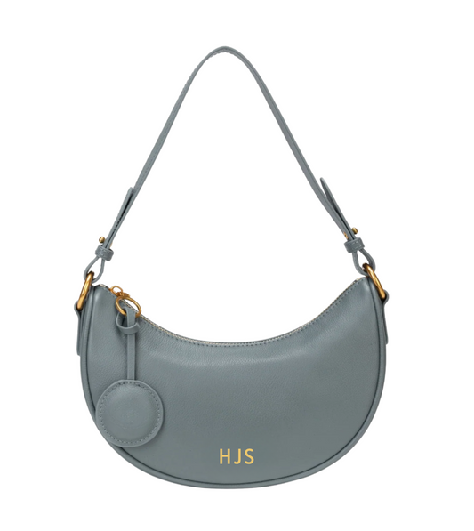 Leather Quilted Half Moon Bag