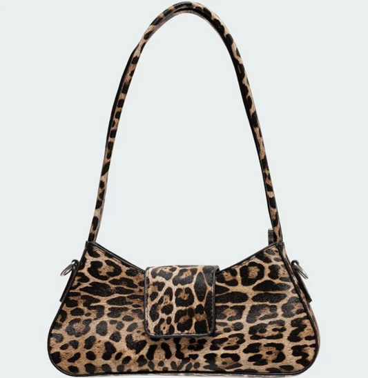 Cheetah Print Chain Shoulder Bag