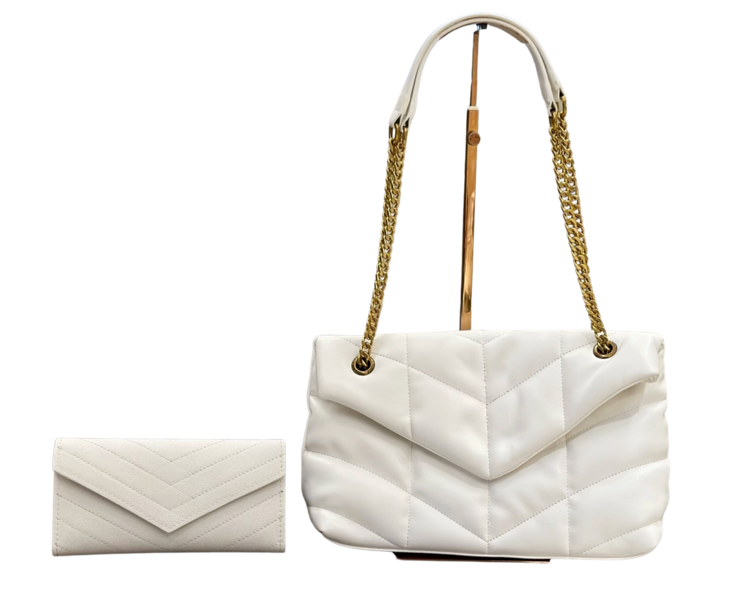 Puffy Shoulder Bag + Long Wallet Value Set