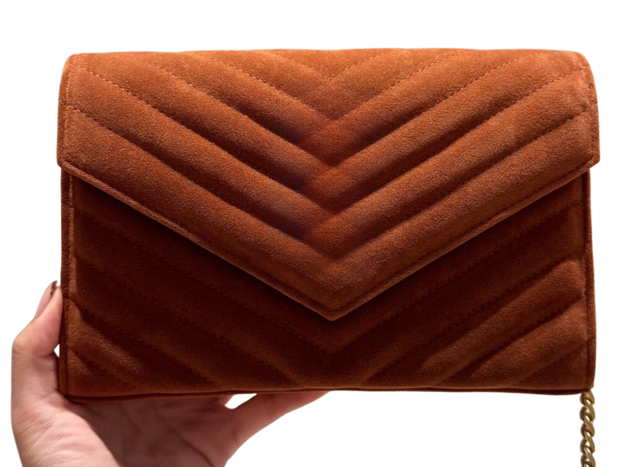 Brown Suede Envelope Bag