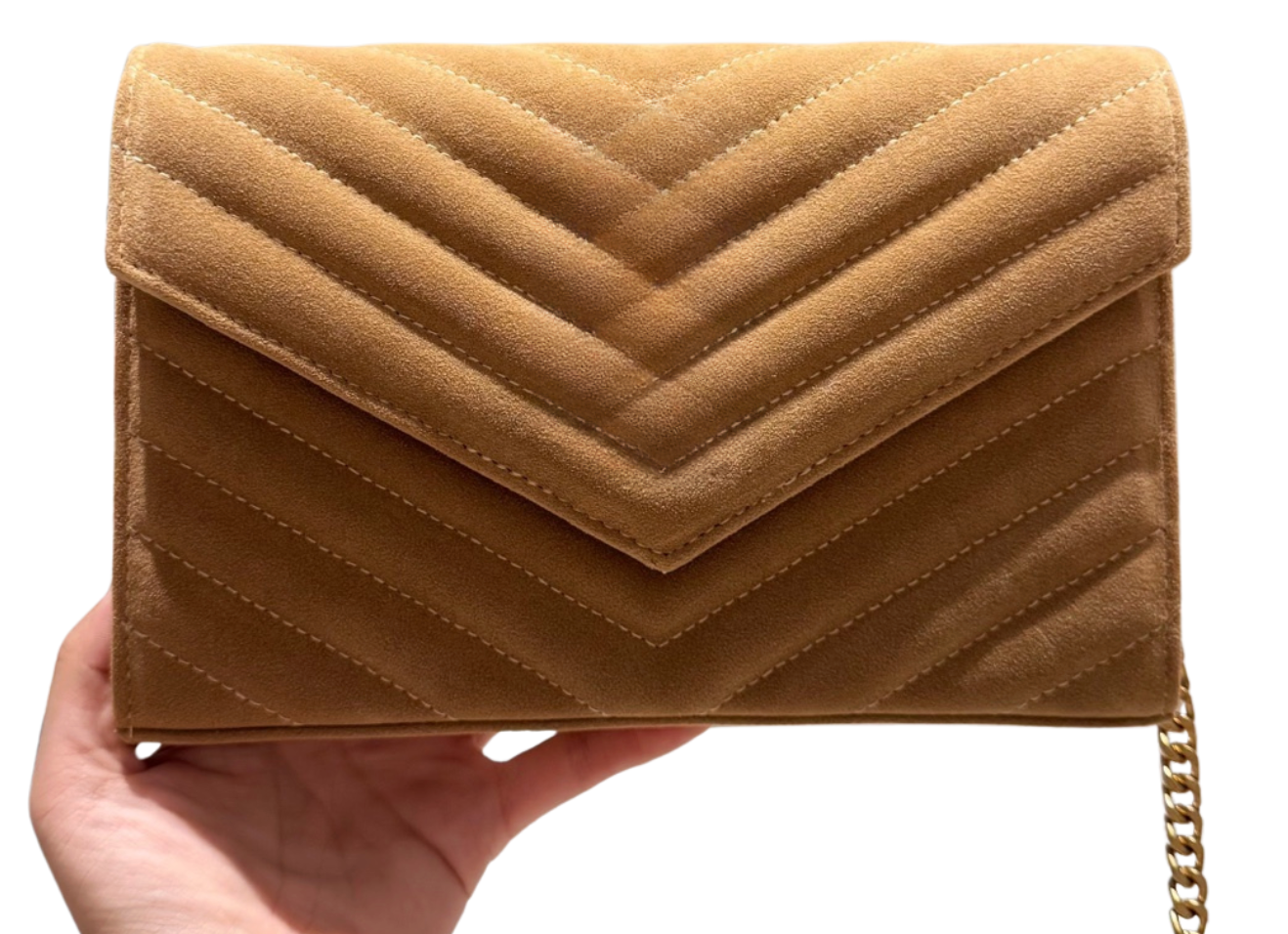 Brown Suede Envelope Bag