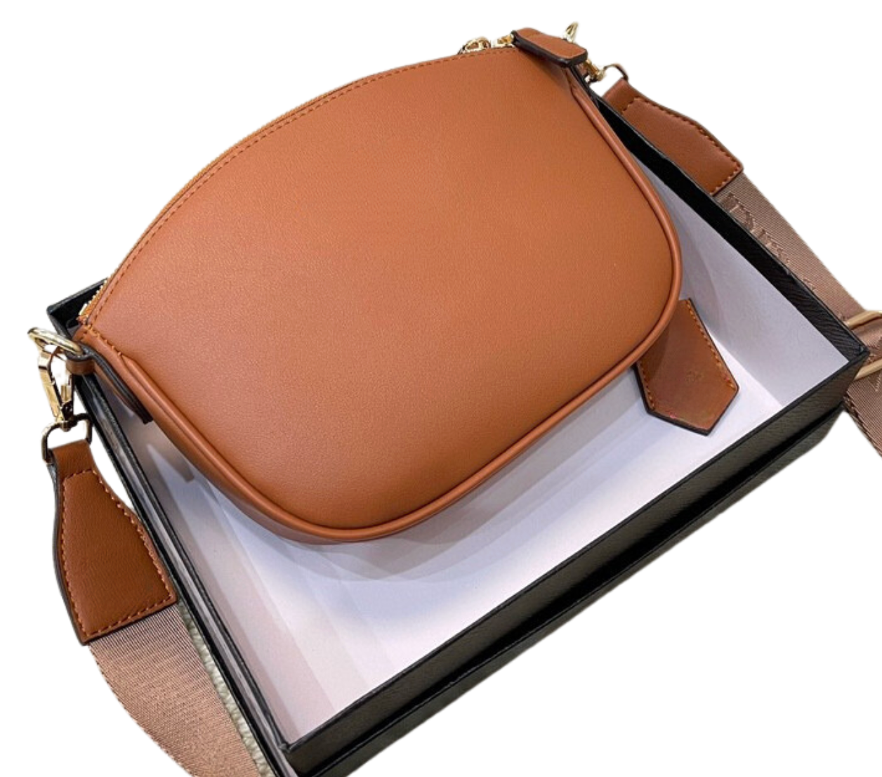 Rounded Top Leather Shoulder Bag