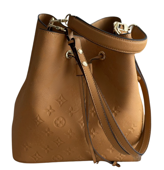 Imprinted Leather Bucket Bag