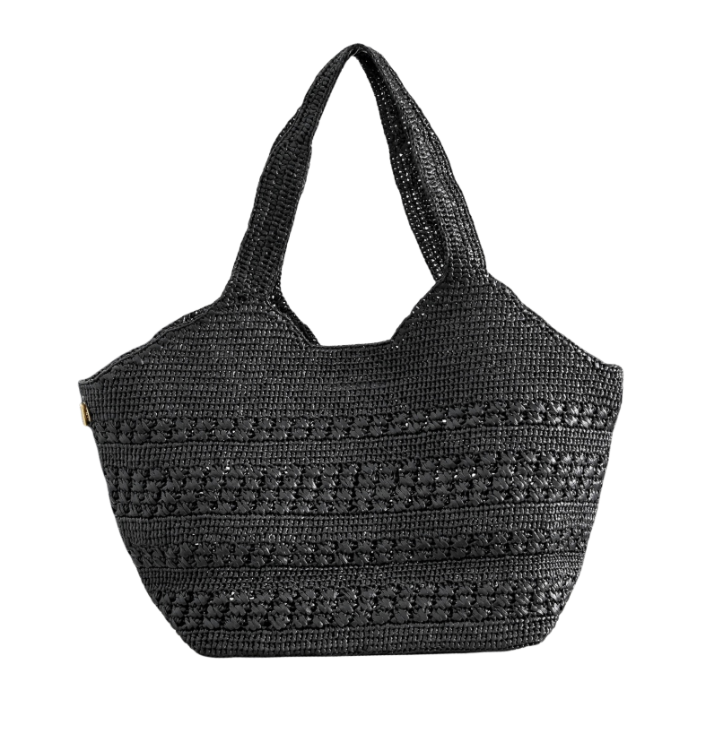 Raffia Logo Beach Tote