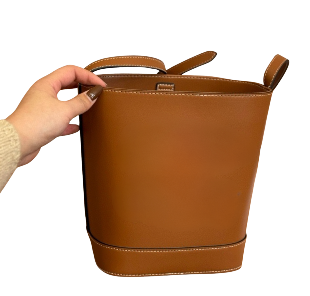 Leather Triomphe Bucket Bag