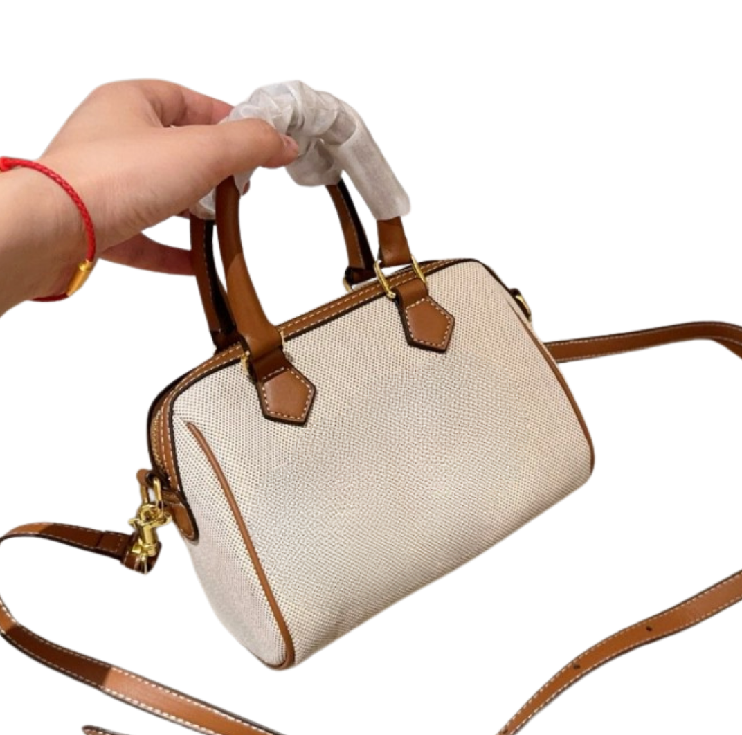Canvas & Leather Pouch on Chain