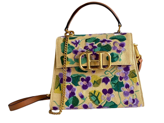 Embroidered Violet Bag