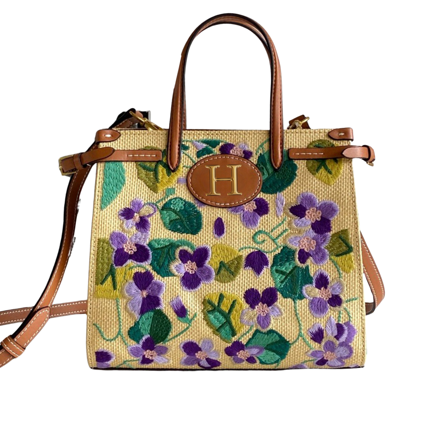 Embroidered Violet Bag