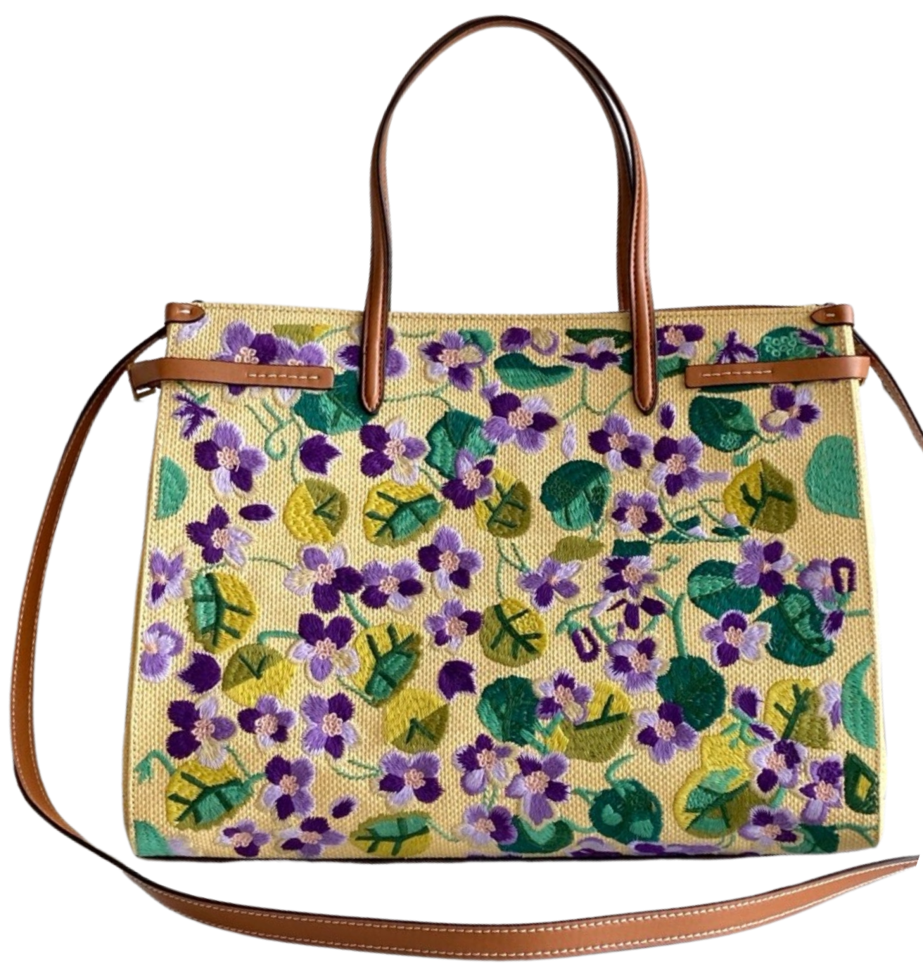 Embroidered Violet Bag