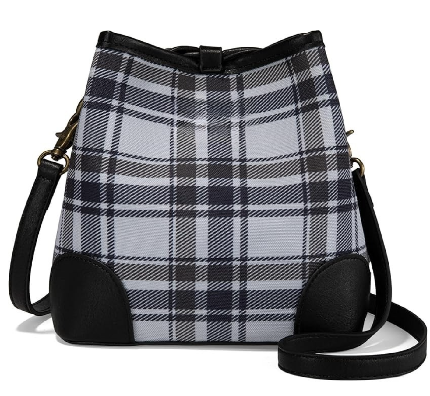 Plaid Mini Bucket Bag
