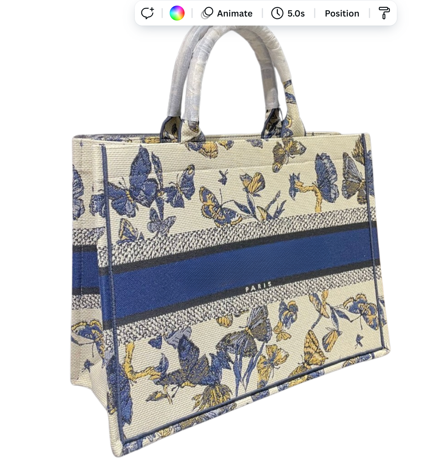Embroidered Square Tote Bag