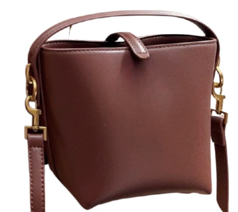 Top Handle Bucket Bag with Strap
