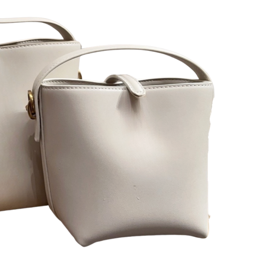 Top Handle Bucket Bag with Strap