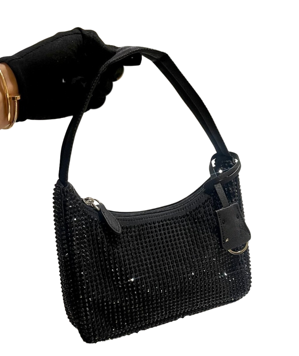 Crystal Rhinestone Small Hobo Bag