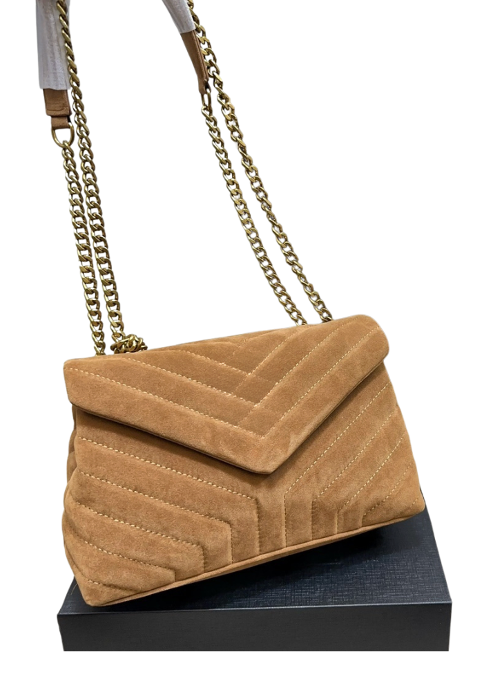 Puffy Suede Flap Bag