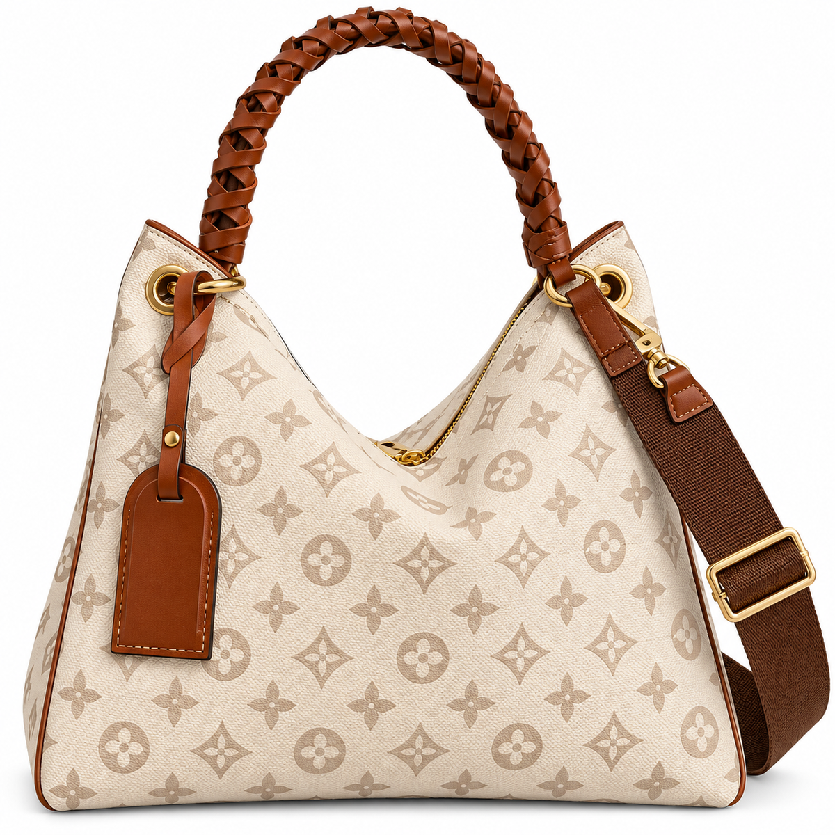Braided Top-Handle Hobo Bag