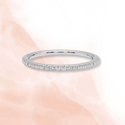 Thin Crystal Pave Band Eternity Ring