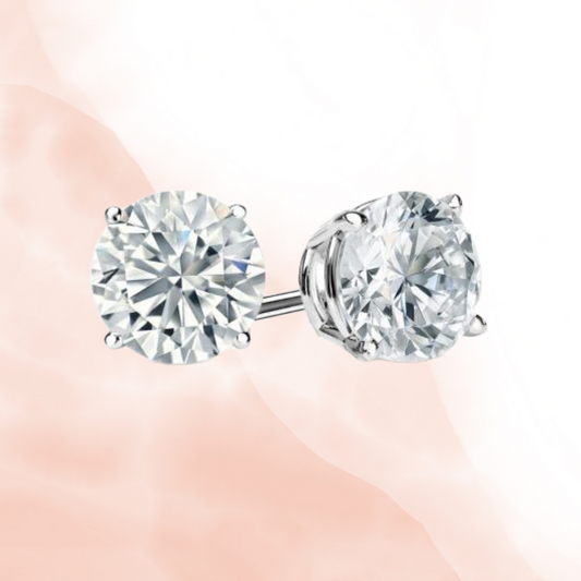 Classic Round CZ Stud Earrings