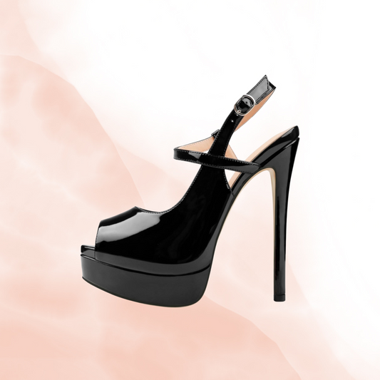 Platform Open Toe Slingback Heels