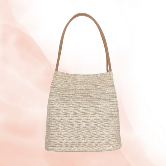 Slouched Raffia Tote Bag